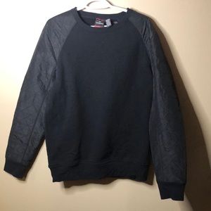Victorinox quilted sleeve crew neck sweater